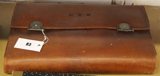 Gentlemans leather dressing with silver & tortoiseshell-mounted fitments